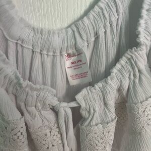 White Off-Shoulder Top with Lace Detail